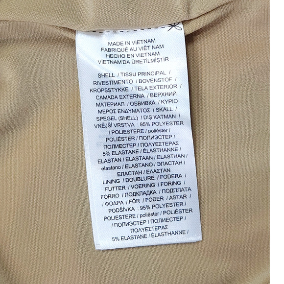 NWT Lauren Ralph Lauren Side Ruched Solid Foil Jersey Sheath Dress Sz. 8 Gold - Picture 8 of 12